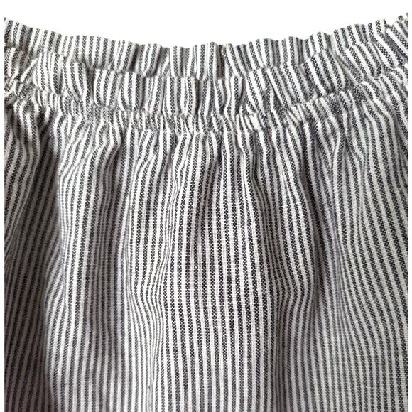 BRANDY MELVILLE Sz Small Off the Shoulder Ruffle Pinstripe Top Coquette Girl - Picture 3 of 6